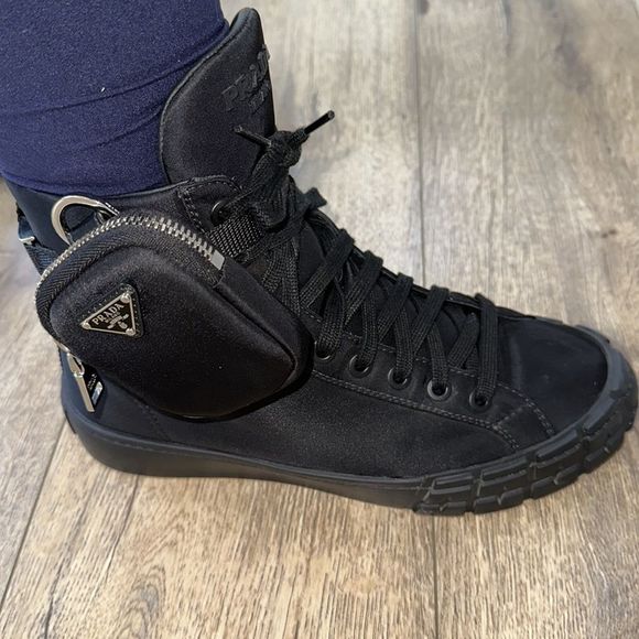 Prada nylon high top sneakers size 11 retail $1,500 sold - Picture 3 of 16